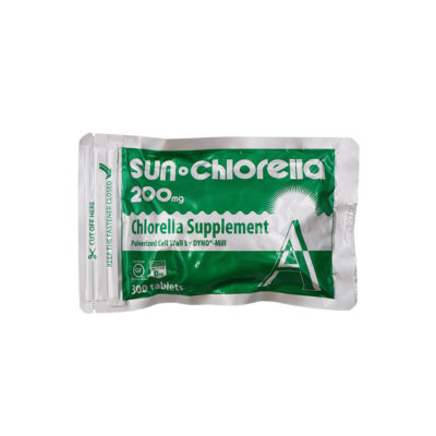 Sun Chlorella Tablets 300, 200 mg.  Inside Package