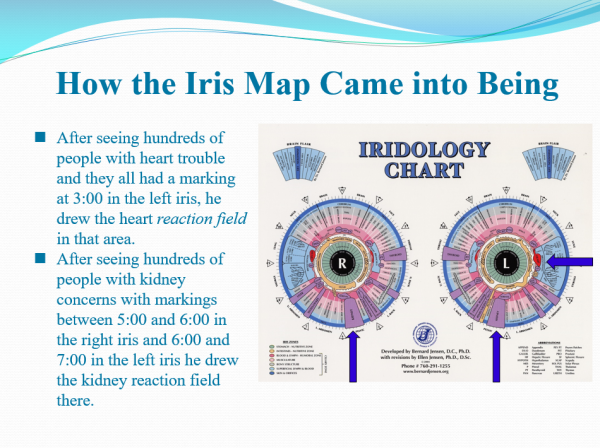 Slide how the iris Map Came Into Being from Balancing Body Systems through Iridology & Nutrition ~ Booklet and CD-ROM