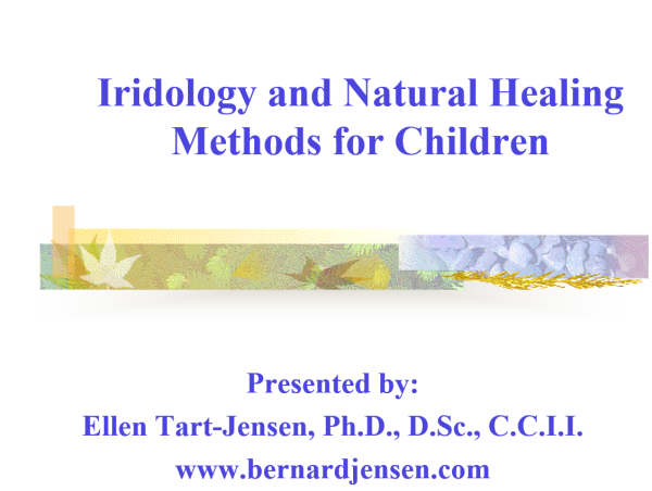 Iridology & Natural Health For Children ~ CD-ROM PPP