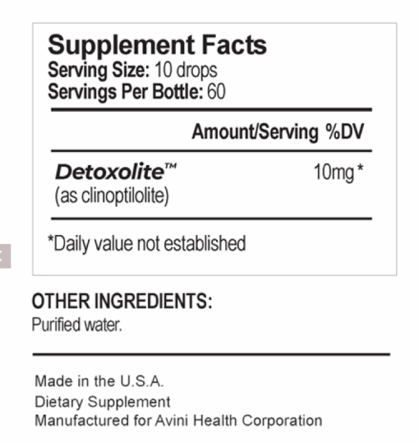 Cell Defender- Glass 1 oz. supplement facts