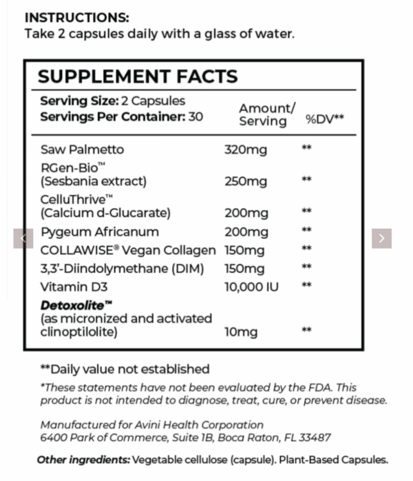 Plus Balance Supplement Facts